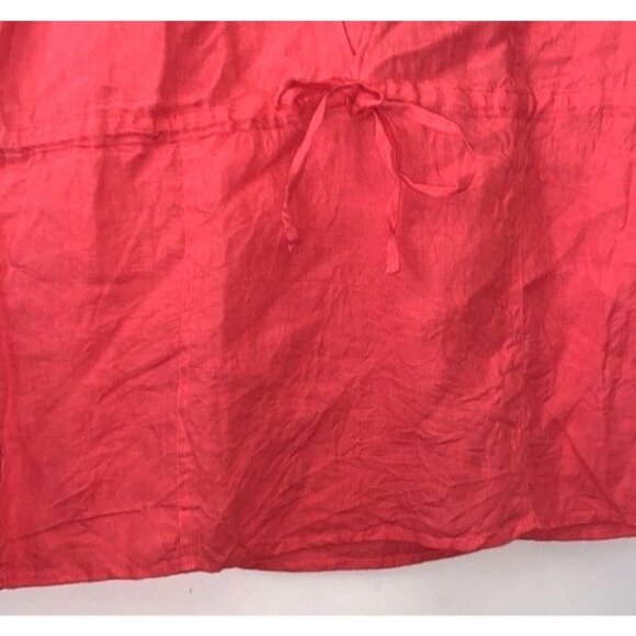 Talbots Womens Pure Irish Linen Red Sleeveless Top 6P - Picture 6 of 9